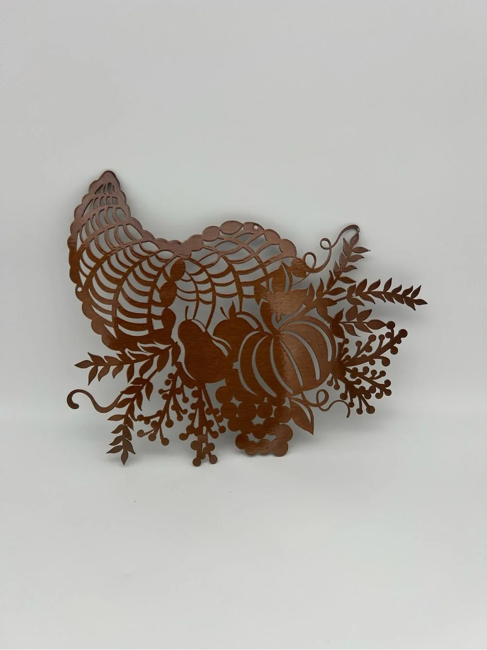 Redline copper Brown Metal Cornucopia Wall Decor